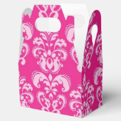 明るいピンクのダマスクの結婚式 フェイバーボックス (オープン)