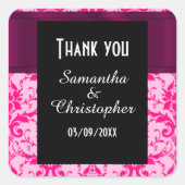 明るいピンクのダマ感謝していスクユー スクエアシール (正面)