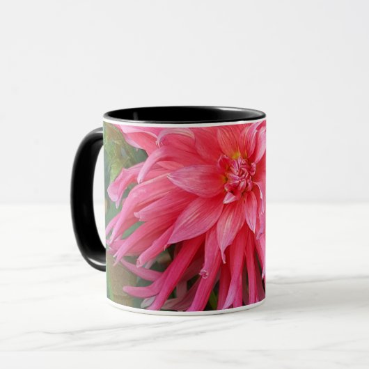 明るいピンクのダリアの花。 マグカップ (正面左)