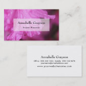 明るいピンクのツツツジの写真と水滴 名刺 (正面/裏面)