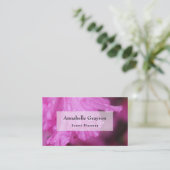 明るいピンクのツツツジの写真と水滴 名刺 (スタンド正面)