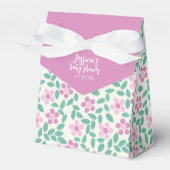 明るいピンクのデイジー ベビーシャワー フェイバーボックス (正面サイド)