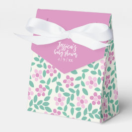 明るいピンクのデイジー ベビーシャワー フェイバーボックス