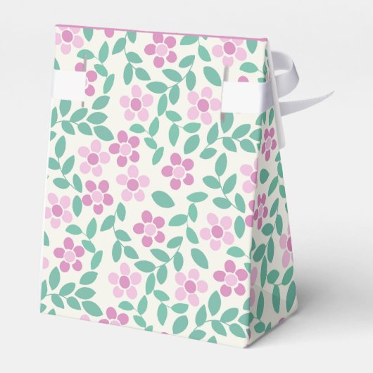 明るいピンクのデイジー ベビーシャワー フェイバーボックス (裏面サイド)