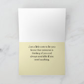 明るいピンクのハスの花と思いやり カード (内部)