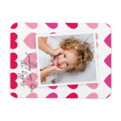 明るいピンクのハート写真バレンタインデーC マグネット (横)