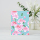 明るいピンクのバラのはがき ポストカード (スタンド正面)