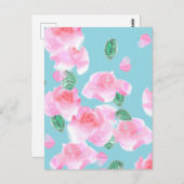 明るいピンクのバラのはがき ポストカード (正面/裏面)