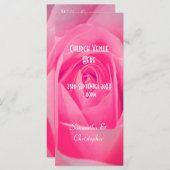明るいピンクのバラのフローラ教会の結婚式プログラム プログラム (正面/裏面)