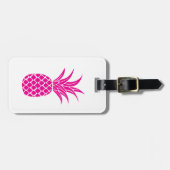 明るいピンクのパイナップル荷物タグ ラゲッジタグ (正面横)