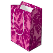 明るいピンクのパーム模様 ミディアムペーパーバッグ (裏面アングル)