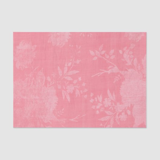 明るいピンクのピンクの花のパターン 薄葉紙 (正面)