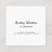 明るいピンクのフェイクなグリッターのシマウマパターン白フレーム スクエア名刺 (裏面)