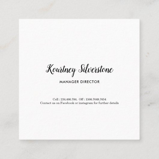 明るいピンクのフェイクなグリッターのシマウマパターン白フレーム スクエア名刺 (裏面)