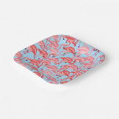 明るいピンクのフラミンゴスオンブルー ペーパープレート (傾斜あり)