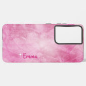 明るいピンクのフレア SAMSUNG GALAXYケース (左側面)