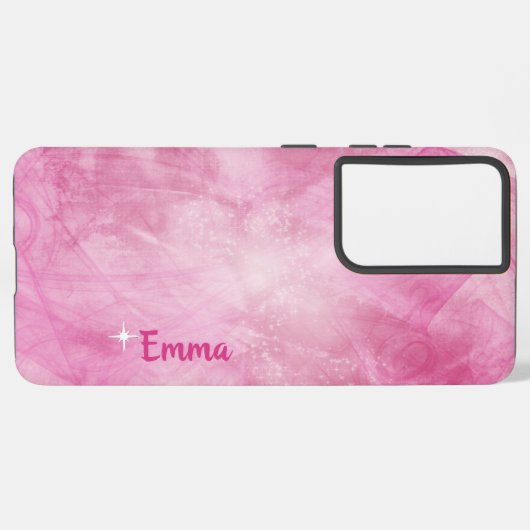 明るいピンクのフレア SAMSUNG GALAXYケース (左側面)