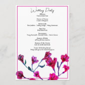 明るいピンクのフローラの結婚水色 プログラム (裏面)