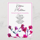 明るいピンクのフローラの結婚水色 プログラム (正面)