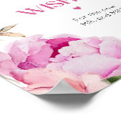 明るいピンクのフローラアドバイスと新婚への願い ポスター (角)