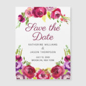 明るいピンクのフローラ日付磁気カードを保存 (正面)