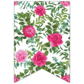 明るいピンクのフローラ結婚のバンティングフラグ バンティングフラッグ (第2の旗)