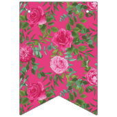 明るいピンクのフローラ結婚のバンティングフラグ バンティングフラッグ (第1の旗)