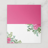 明るいピンクのフローラ結婚の場所またはエスコートカード プレイスカード (外部開封)