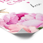 明るいピンクのフローラ離れあなたのレシピカード ポスター (角)