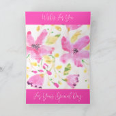 明るいピンクのフローラ カード (内部)