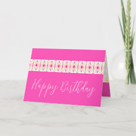 明るいピンクのフローラ カード