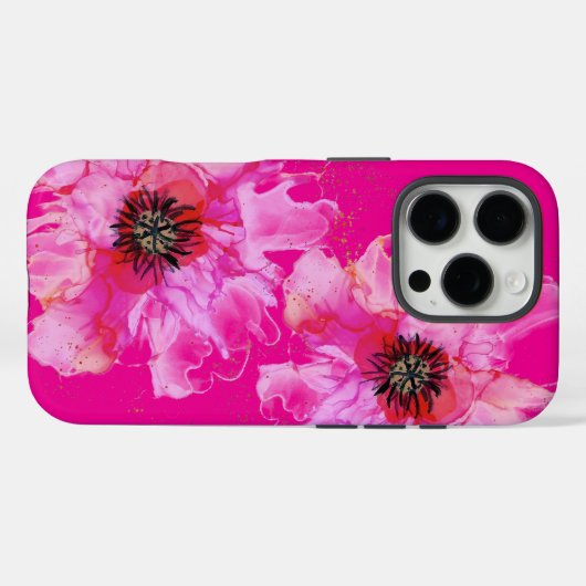 明るいピンクのフローラ Case-Mate iPhoneケース (裏面 (横))