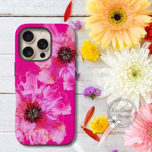 明るいピンクのフローラ iPhone 16 PROケース