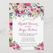 明るいピンクのブライダルシャワーの招待 招待状 (正面/裏面)