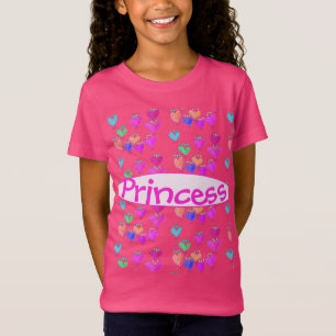 明るいピンクのプリンセスハートTシャツ Tシャツ