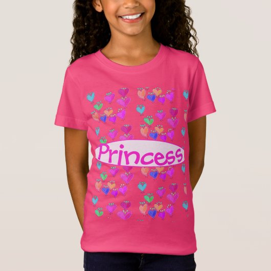 明るいピンクのプリンセスハートTシャツ Tシャツ (正面)