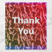 明るいピンクのメタリックデザイン鑑賞に感謝 ワインラベル (シングルラベル)