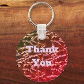 明るいピンクのメタリック光沢のある抽象芸術 キーホルダー (正面)