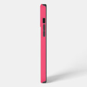 明るいピンクのモノグラムイニシャル iPhoneケース (左側面)