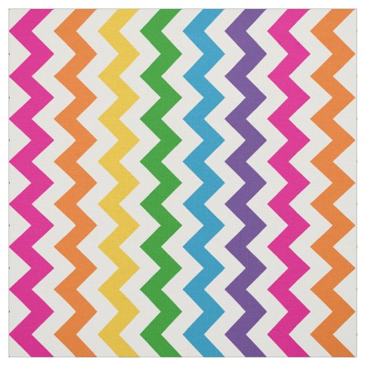 明るいピンクのレインボーシェブロン織物 ファブリック (見本)