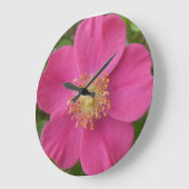 明るいピンクのローズウォールクロック ラージ壁時計 (傾斜)