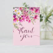 明るいピンクのワイルドフラワーズボホフローラエレガントスクリプト カード (スタンド正面)