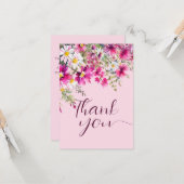 明るいピンクのワイルドフラワーズボホフローラエレガントスクリプト カード (正面/裏面インサイチュ)