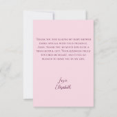 明るいピンクのワイルドフラワーズボホフローラエレガントスクリプト カード (裏面)