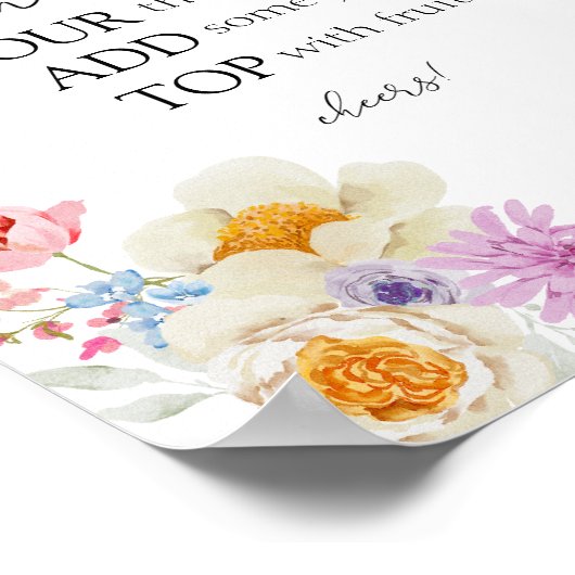 明るいピンクのワイルドフラワーミモサ徴候 ポスター (角)