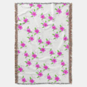 明るいピンクの上品 スローブランケット (正面縦)