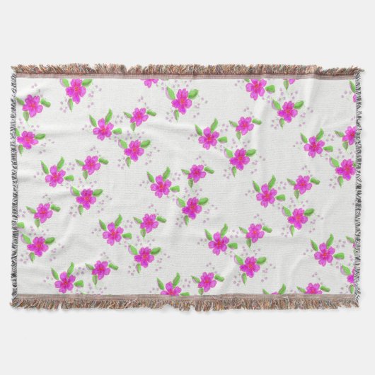 明るいピンクの上品 スローブランケット (正面)