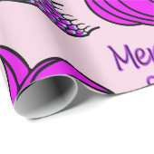 明るいピンクの人魚の尾を持つ人魚の分隊 ラッピングペーパー (ロールコーナー)