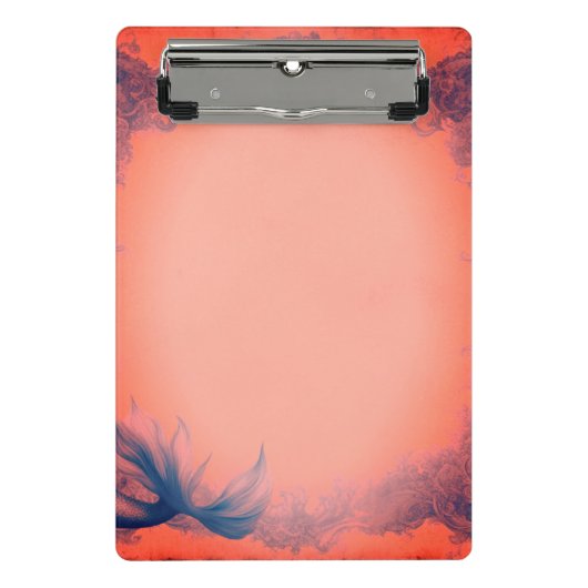 明るいピンクの人魚 ミニクリップボード (正面)