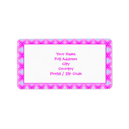 明るいピンクの大きな差出人住所ラベル ラベル